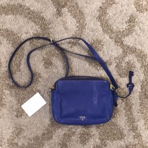 Blue Leather “Camera” Bag